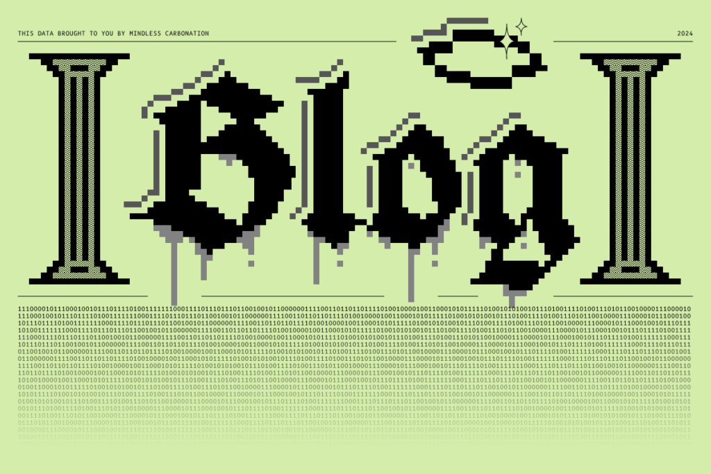 ASCII art reading 'blog'