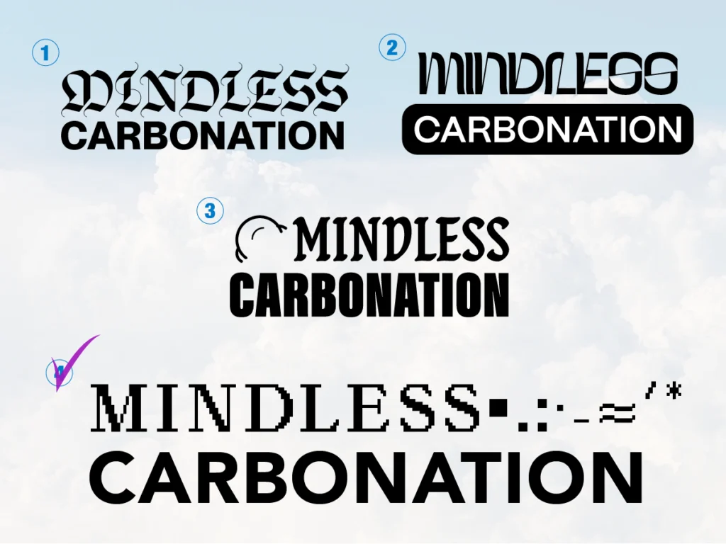 Mindless Carbonation logo variations